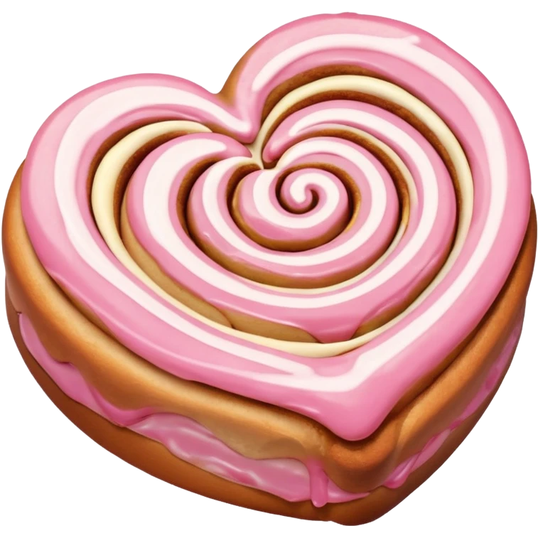a pink heart shaped cinnamon roll emoji
