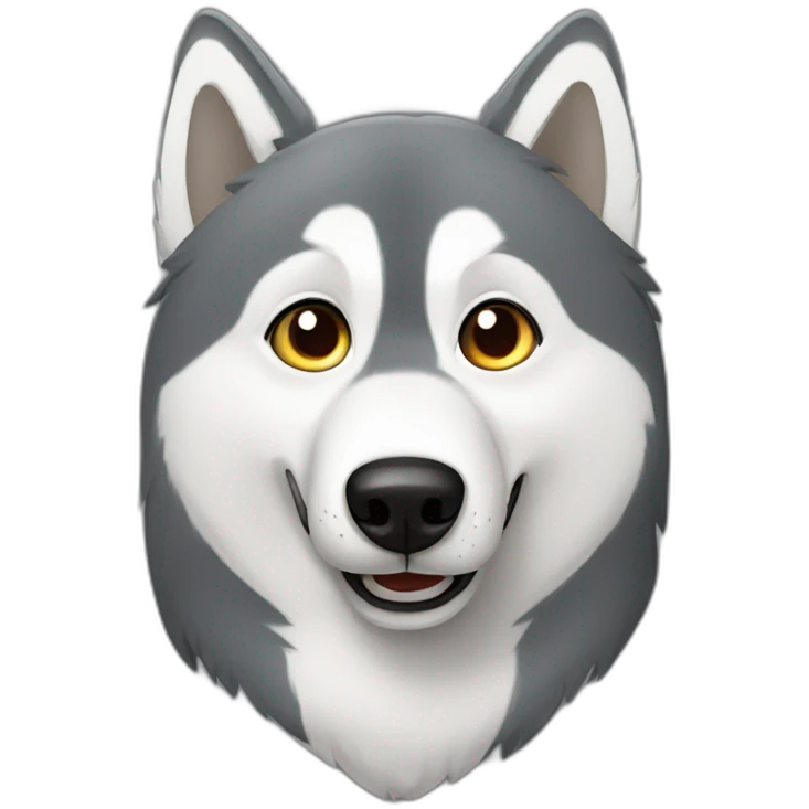 Grey Husky idiot emoji