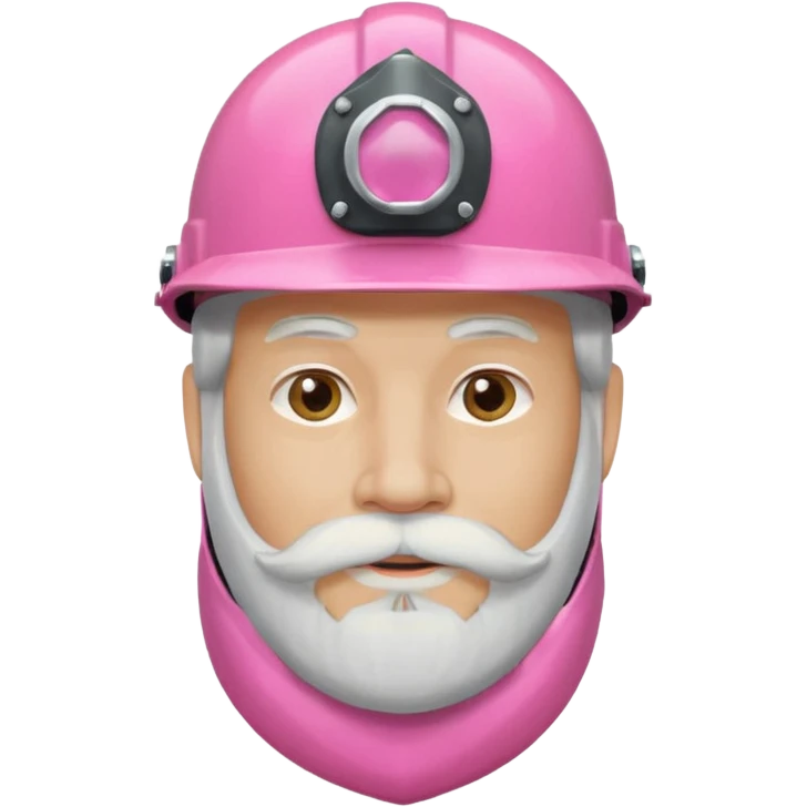 pink helmet old, long white beard emoji