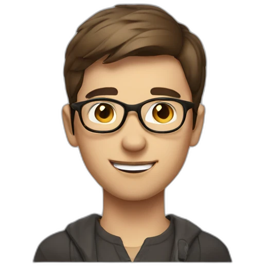 Classy short-brown-haired, bitter, bespectacled young man throwing grapes emoji