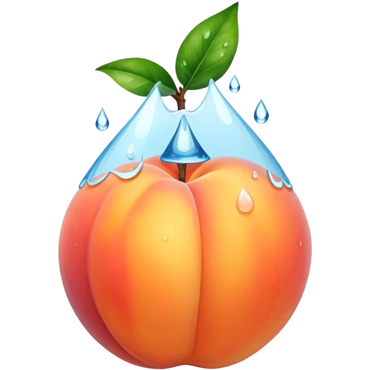 Peach with water emoji