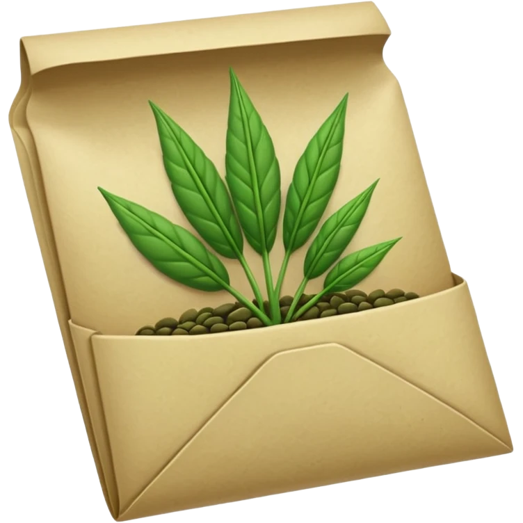 green seed packet pocket emoji
