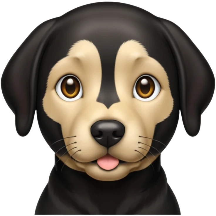Black lab with shiny reflective fur no collar  emoji