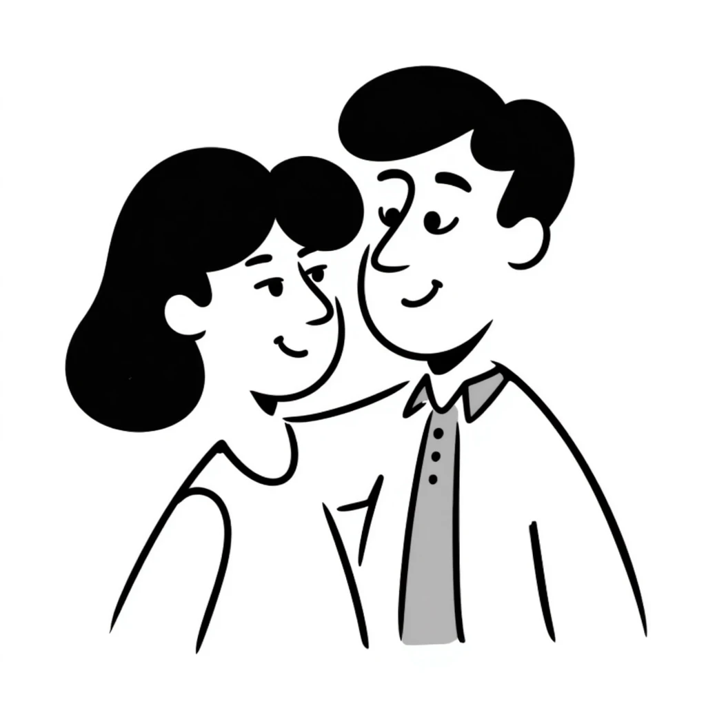 hand drawn doodle of two parents, no background emoji