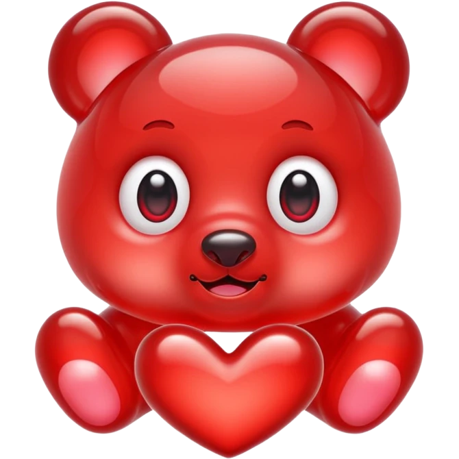 jelly bear with large heart-shaped eyes kawaii emoji