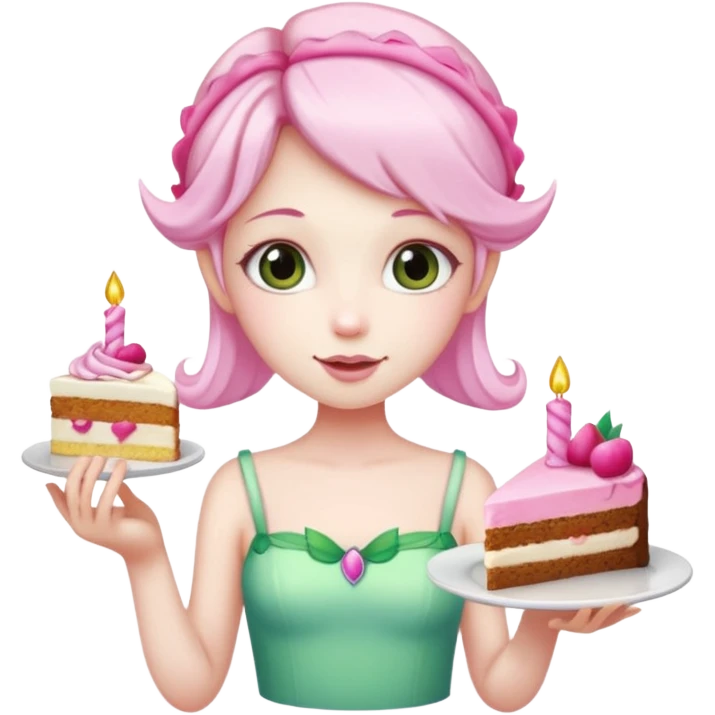 Fairy with cake emoji
