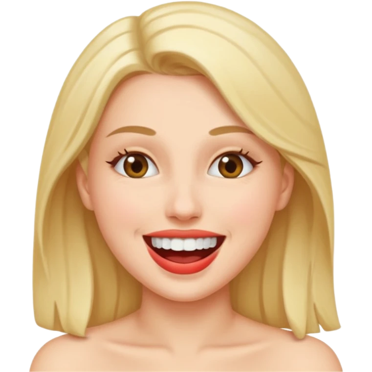Un  emoji femme faisant une fellation emoji