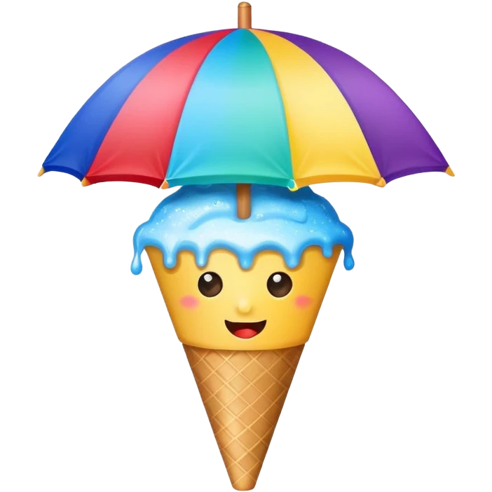 shave ice with a little umbrella, playful and fun emoji