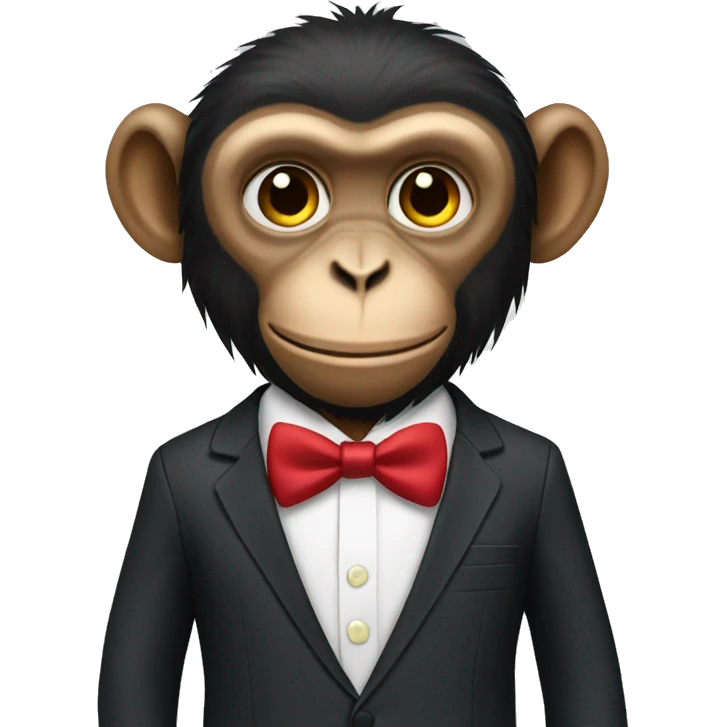 A monkey wearing a suits emoji