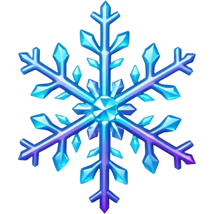 cyan and purple snowflake glitter emoji