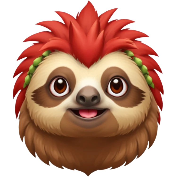 sloth with a red mohawk emoji