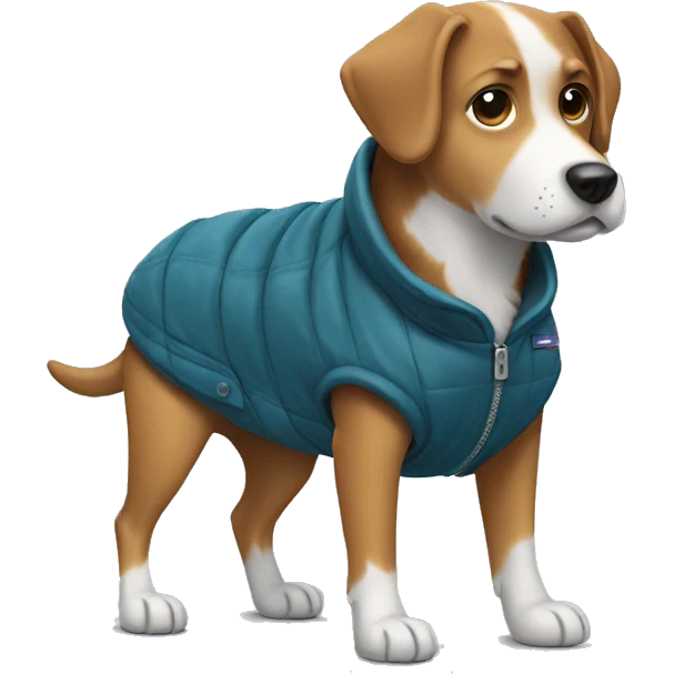 a dog wearing jacket emoji