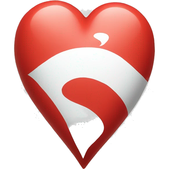 Red white heart emoji