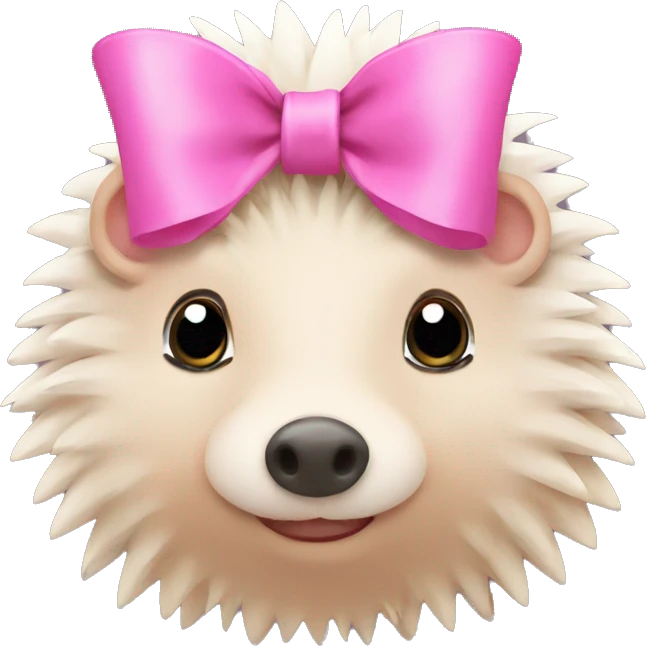 hedgehog with a pink bow emoji