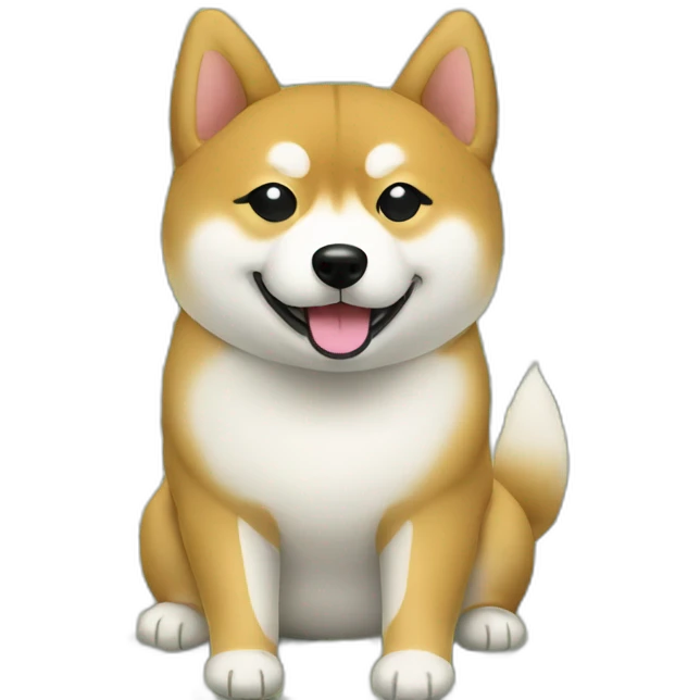 shiba counting stack of money emoji