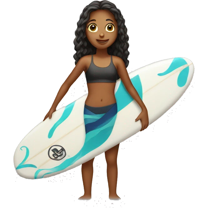 Girl holding a surfboard emoji