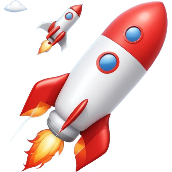 rocket shaped flying balloons emoji