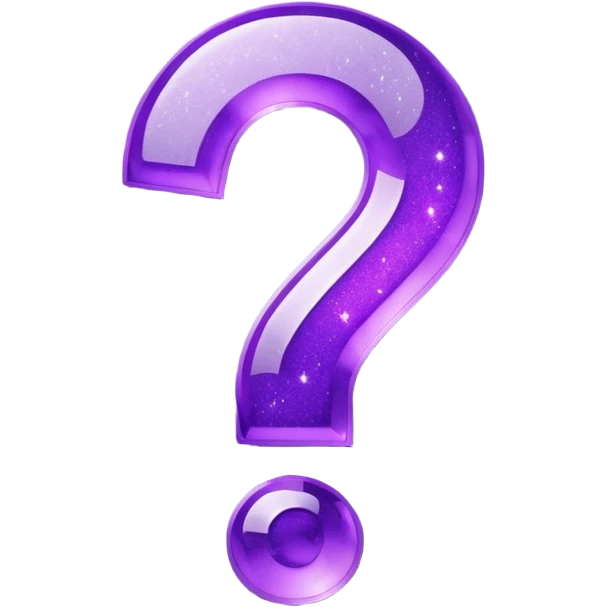 glitter purple question point emoji