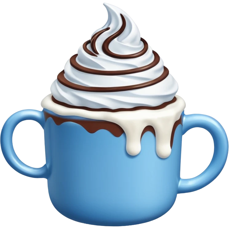 Blue and white hot chocolate emoji