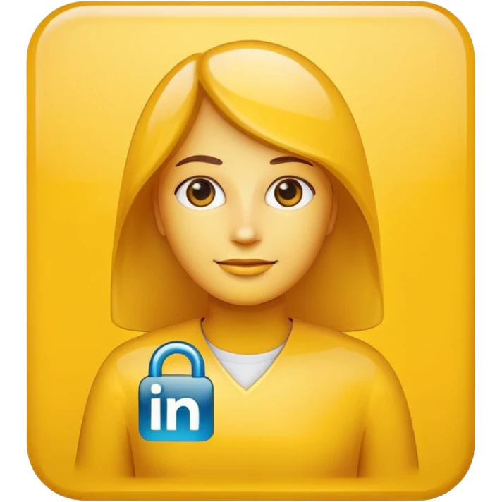 A yellow linkedin logo  emoji