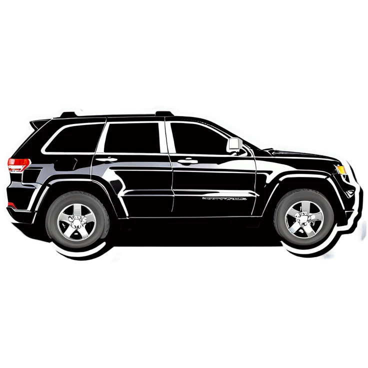 Black Jeep grand Cherokee driving emoji