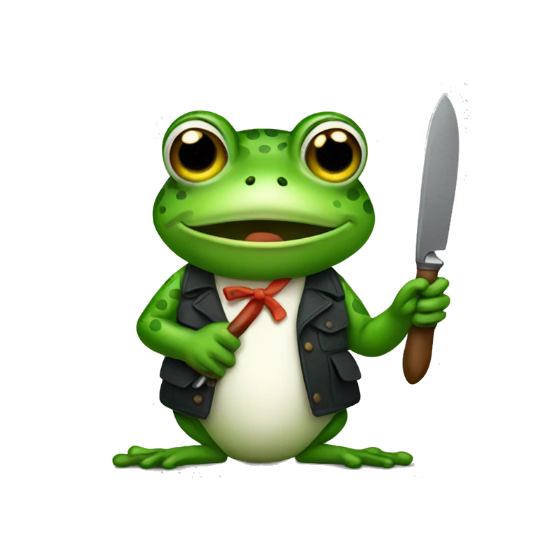 frog holding knife emoji