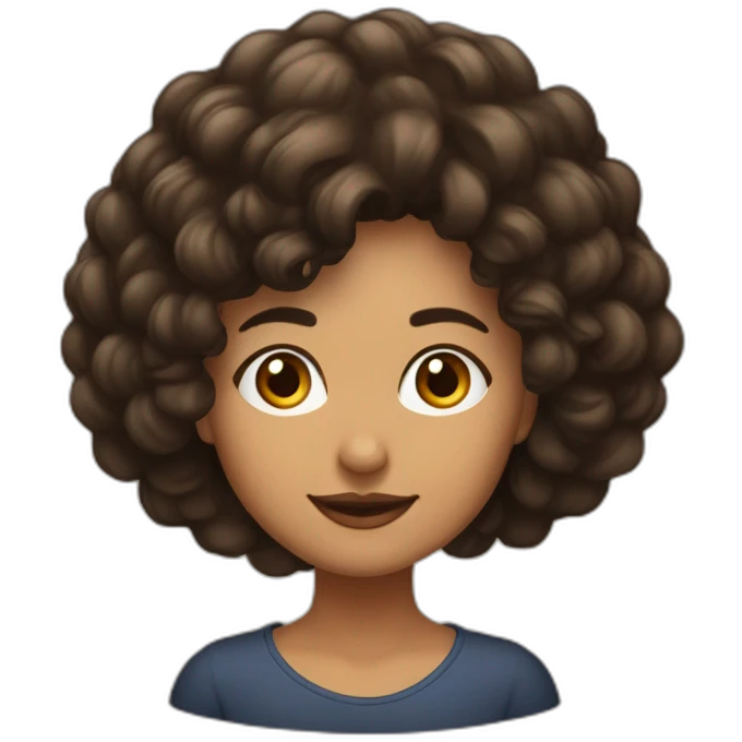 mulher morena de cabelo castanho escuro ondulado comprido emoji
