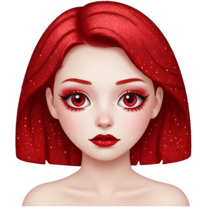 red glitter girl dead emoji
