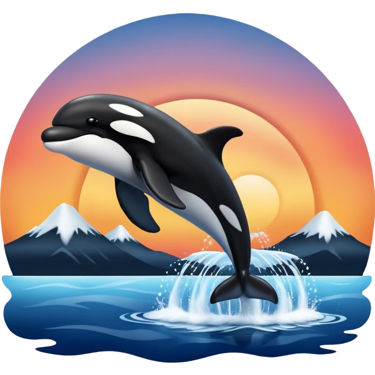 killer whale with Alaskan sunset emoji