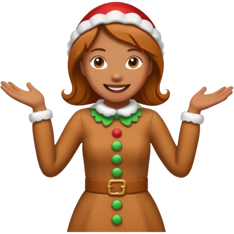 shrug woman gingerbread emoji
