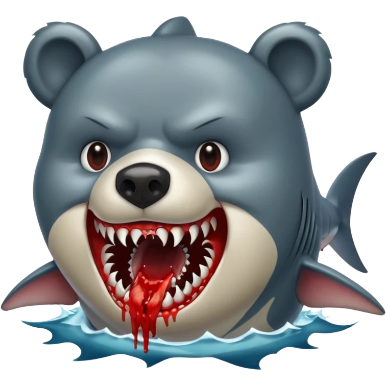 bear eating shark emoji