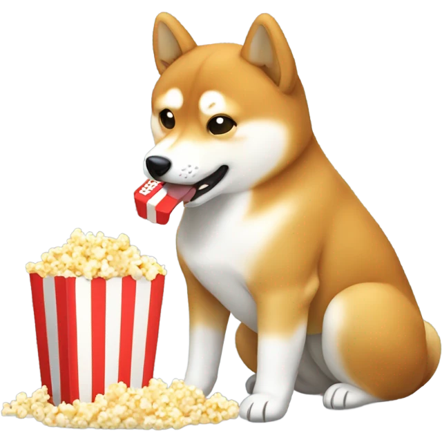 Shiba Inu eating popcorn emoji