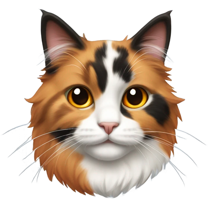 Fluffy calico cat emoji