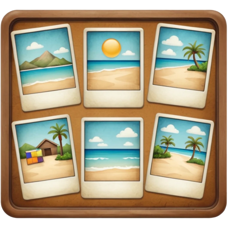 board with 6 polaroid photo emoji