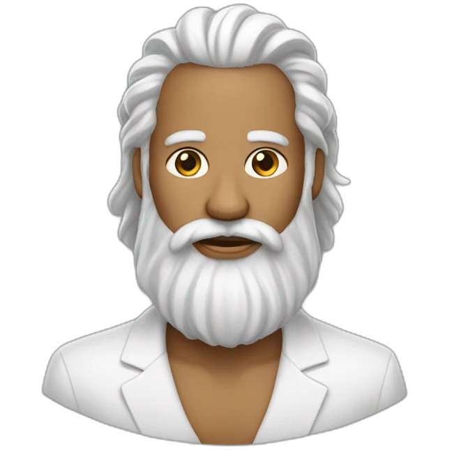 barbe blanche cheveux noirs emoji