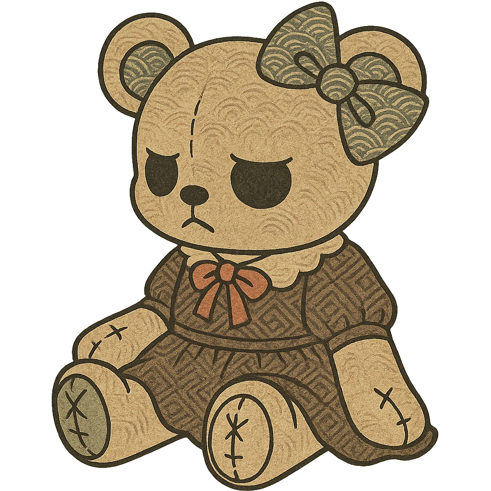 gothic teddy bear emoji