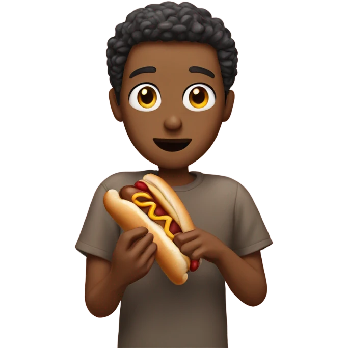 Guy eating hotdog emoji