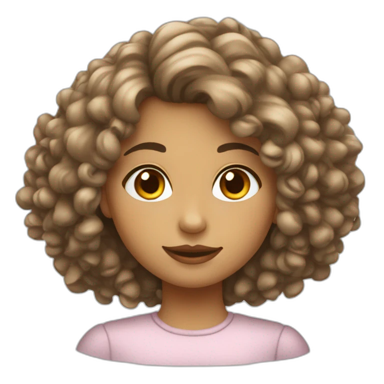 Fille cheveux bouclés emoji
