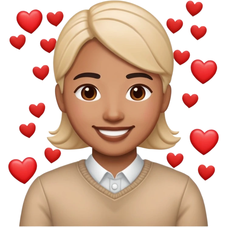 My bitmoji with hearts emoji