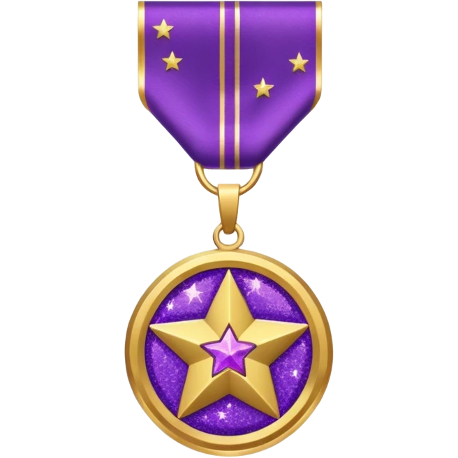Purple Glitter military medal emoji