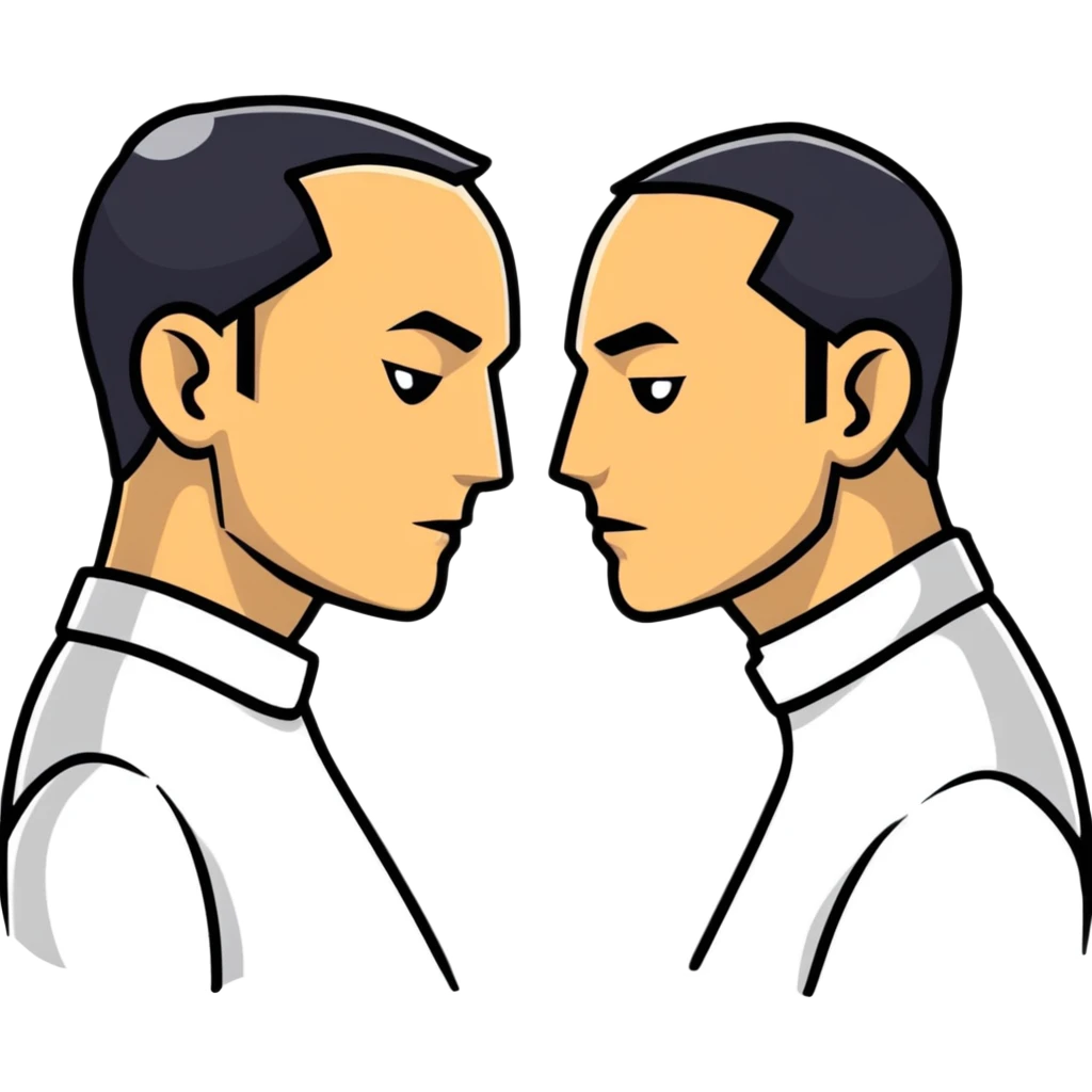 two men, gay couple, breaking up, expressive cartoon sticker style emoji