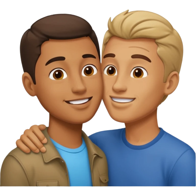 kisses man to man emoji