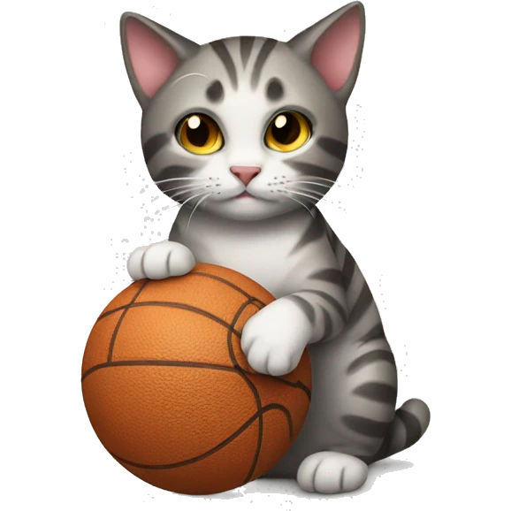 Cat holding a ball emoji