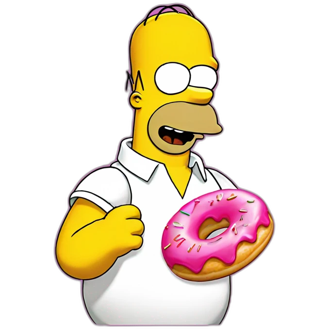 Homer simpson eat donuts emoji