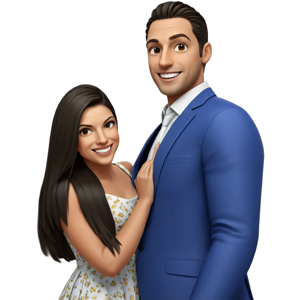 formal portrait of smiling couple emoji