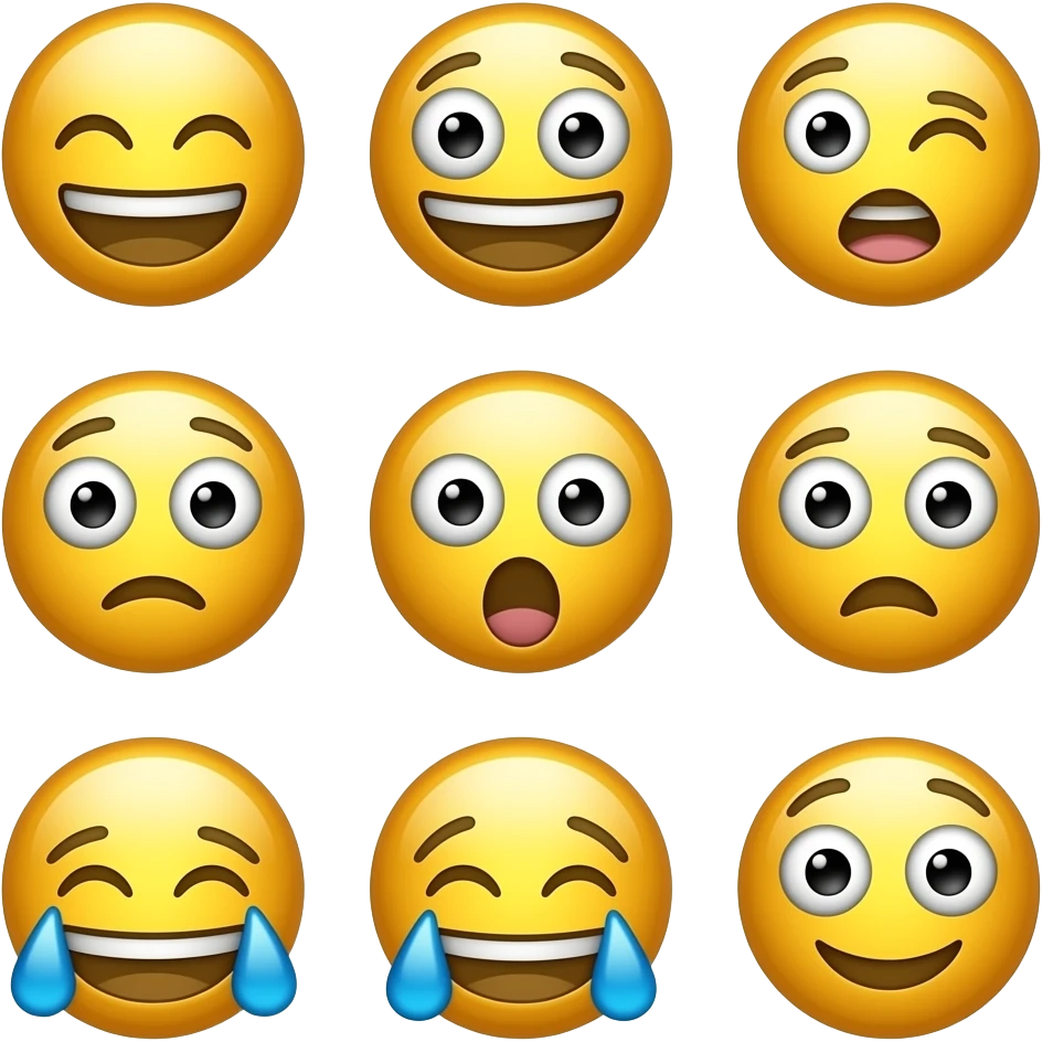 Diferentes expresiones de bimojis iphone apple emoji