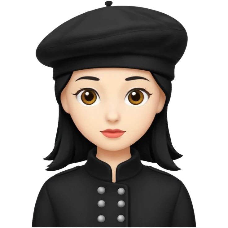 black winter beret emoji