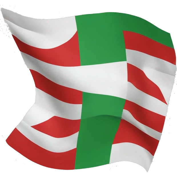 Flag that consists of three horizontal bands of red, green, and red emoji