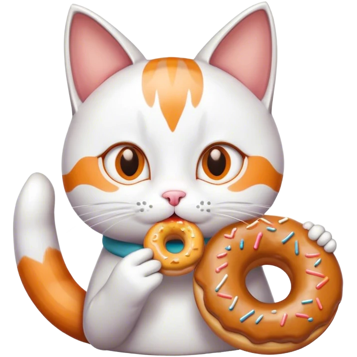 Cat eating donut emoji