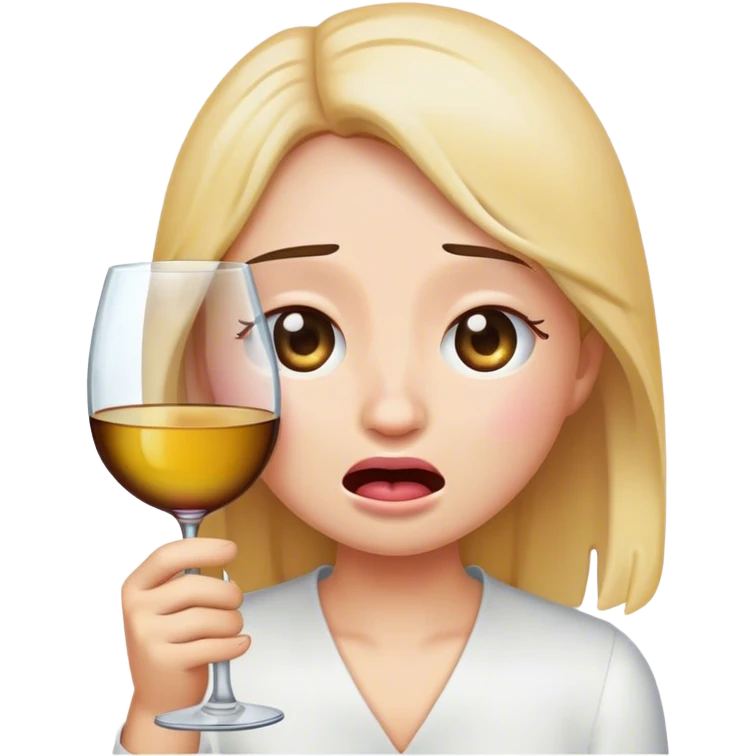 Crying emoji holding wine glass emoji